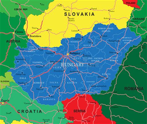Veja os principais mapa da europa, como mapa político, físico, divisão ocidental e oriental. Mapa de Hungria ilustração do vetor. Ilustração de ...