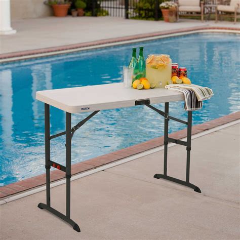 Lifetime 80370 Commercial Adjustable Height Folding Table 48l X 24