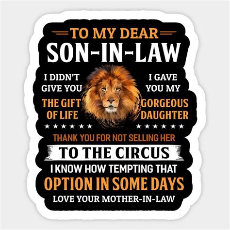 To My Dear Son In Law I Didn T Give You The T Of Life By That S Why In 2023 Son In Law Son