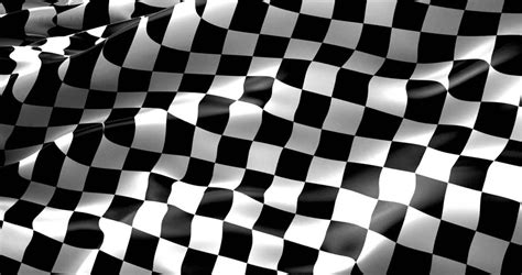 Fluttering Black And White Chequered Or Checkered Flag Used In Racing