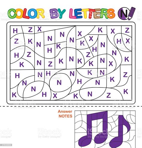Puzzle For Kids Color By Letters Stock Illustration Download Image