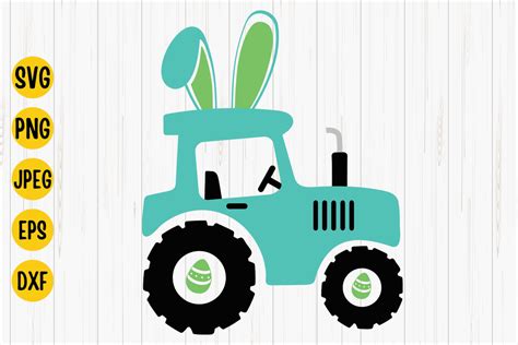 Easter Bunny Tractor Svg, Happy Easter Graphic by Digital Click Store