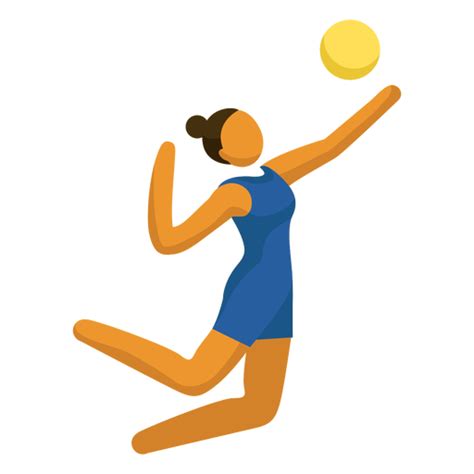 Olympic sport pictogram volleyball serving flat - Transparent PNG & SVG vector file