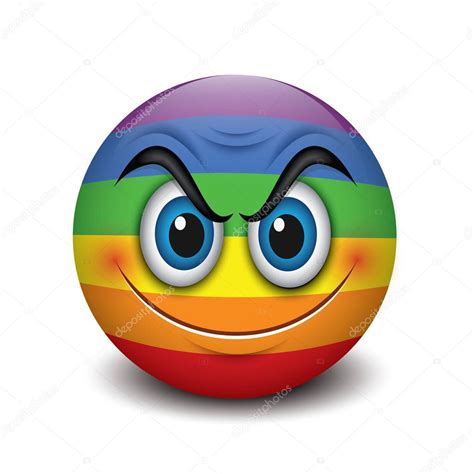Angry Smiling Emoticon Emoji Smiley Vector Illustration