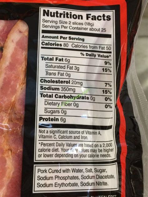 Calories In Kirkland Signature Fully Cooked Bacon And