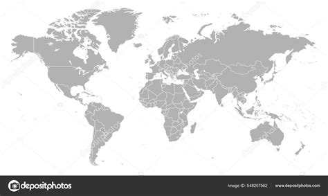 Detailed World Map Borders States Isolated World Map Isolated White