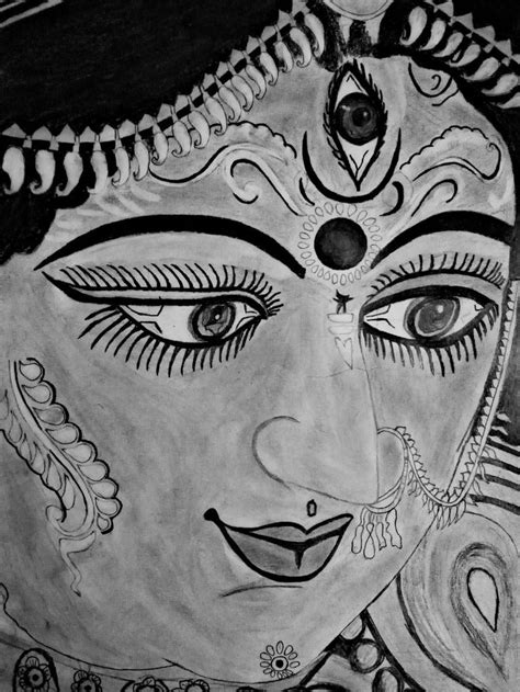 How To Draw Durga Maa Easy Illustration Of Goddess Durga Puja In