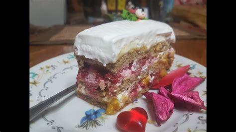 Plazma Torta Sa Malinama Cake With Raspberries And Plasma Biscuit