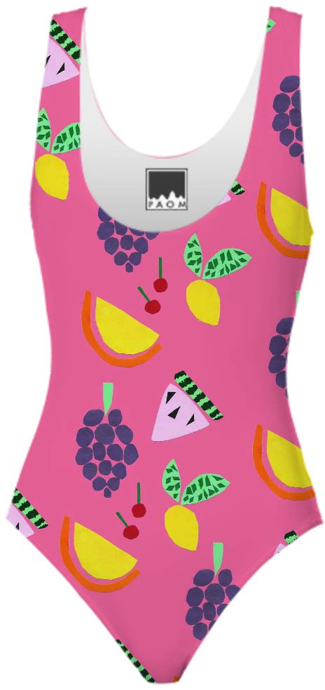 Shop Pink Fruit Party One Piece Swimsuit By Bouffants Broken Hearts