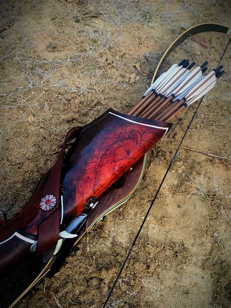 Custom Handmade Leather Back Quiver Traditional Archery Carved Etsy