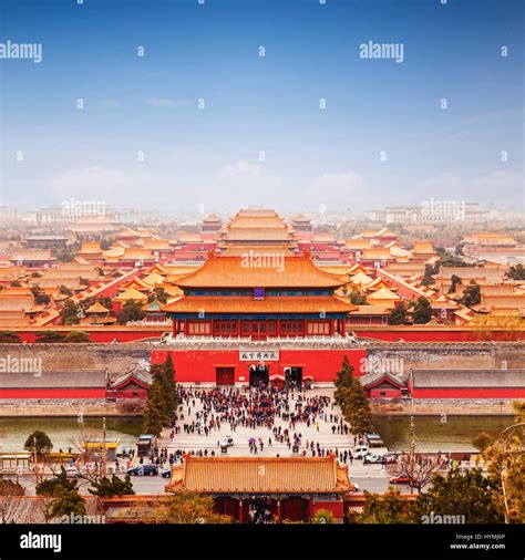 Aerial View Of The Forbidden City Beijing China Square Format Stock