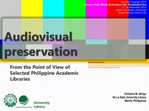 Ppt Audiovisual Preservation Powerpoint Presentation Free Download