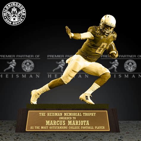 Oregon ducks quarterback marcus mariota won the 80th heisman trophy, the first in the school's history and a fitting award for college football's most dominant player. Wild Kingdumb: December 2014