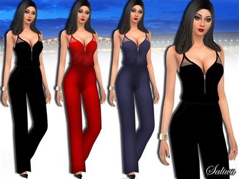 The Sims Resource Casual Lara Jumpsuit By Saliwa Sims 4 Downloads