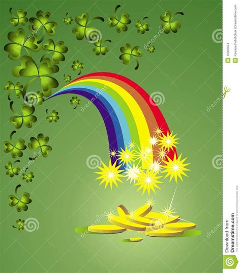 Stpatricks Day Background With Rainbow Stock Vector Image 13060634