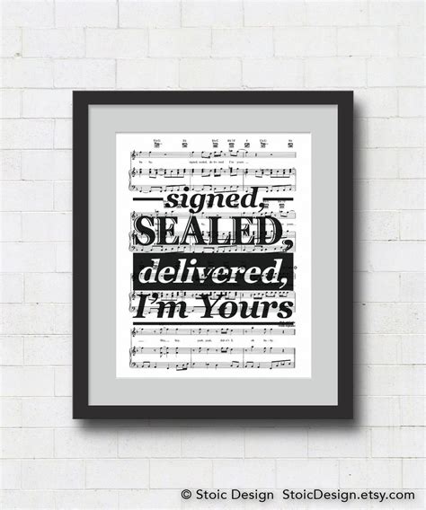 Signed Sealed Delivered Im Yours Wall Art By Tribeandtrade