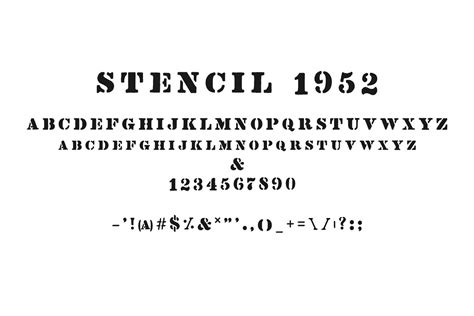 Vintage Stencil Font From The 1950s Digital Font Download