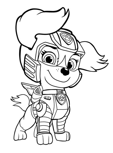 Liberty From Paw Patrol Movie Coloring Page Scribblefun Coloriage