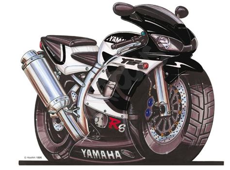 Yamaha R6 Blackwhite Kartoons