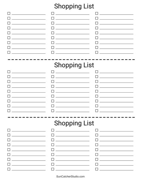 Free Printable Grocery List Templates Pdf Shopping Lists Diy