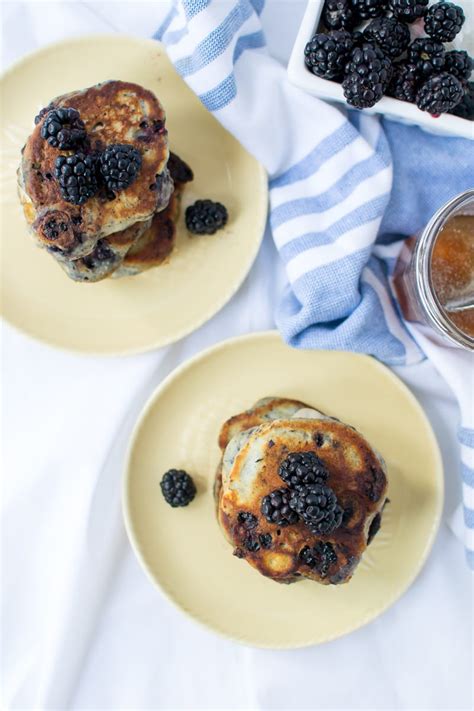 Blackberry Buttermilk Pancakes With Honey Coconut Syrup Appetites