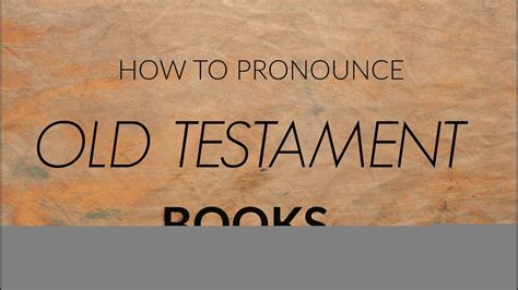 Learn how to pronounce deutsche in english by listening free audio recording. How to pronounce Bible books (Old Testament) - YouTube