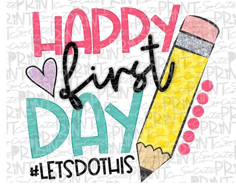 School Happy First Day Of School Clipart Pencil Clipart Etsy