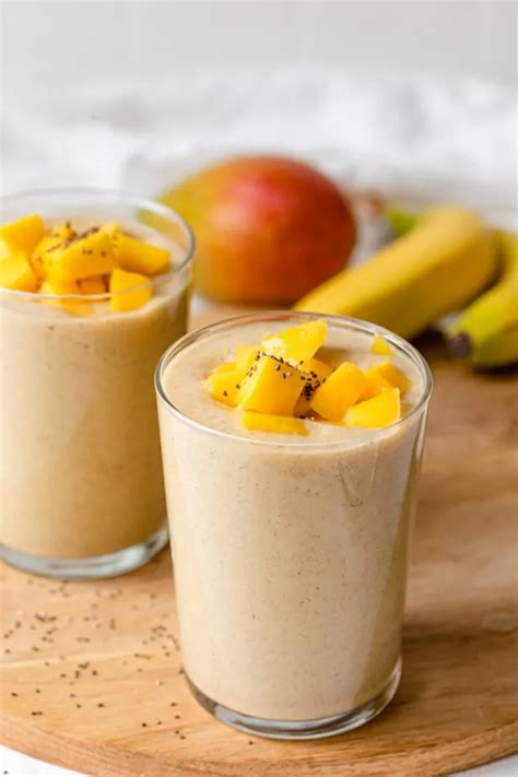 This Mango Banana Smoothie Recipe Is Made With Frozen Bananas And