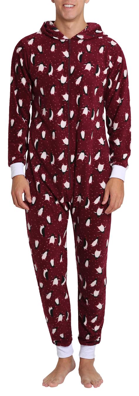 Sleephero Adult Mens Halloween Costume Fleece Pajama Jammies Big And Tall Onesie Onsie Penguin