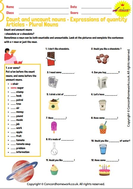 17 Free Esl Quantities Worksheets Count And Uncount Nouns Expressions