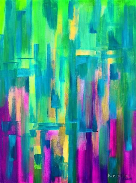 Purple Green Abstraction Acrylic On Canvas Canvas Prints Canvas
