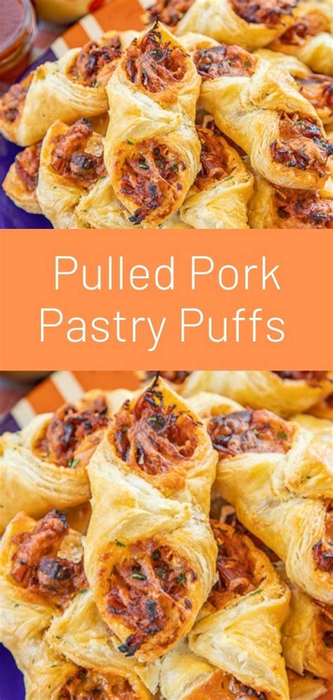 The meat is then shredded manually and mixed with a sauce. Pulled Pork Pastry Puffs | Recipes, Cheap appetizers ...