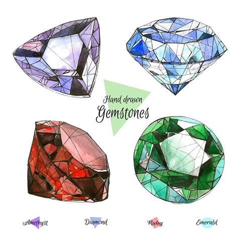 Gemstones On Behance Gemstone Artwork How To Draw Hands Crystal Drawing