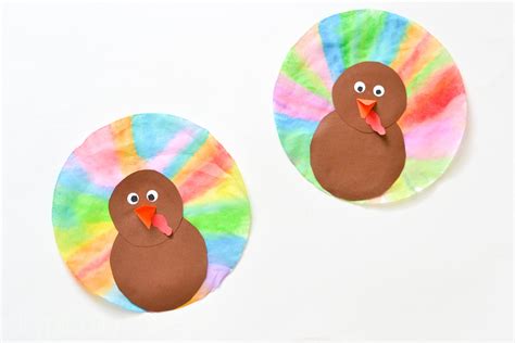 Watercolor Coffee Filter Turkeys Turkey Crafts Kids Fun Thanksgiving
