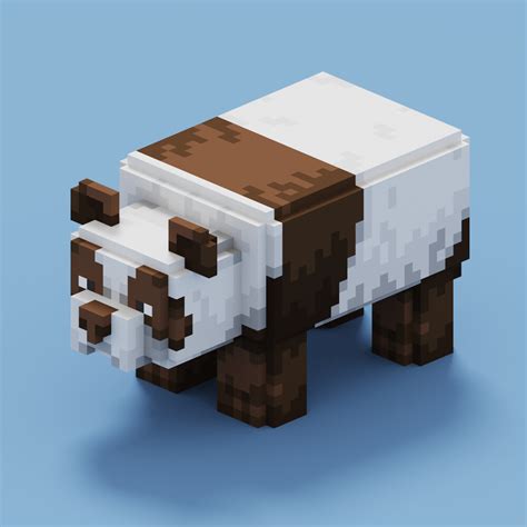 Artstation Minecrafts Panda Voxel Art
