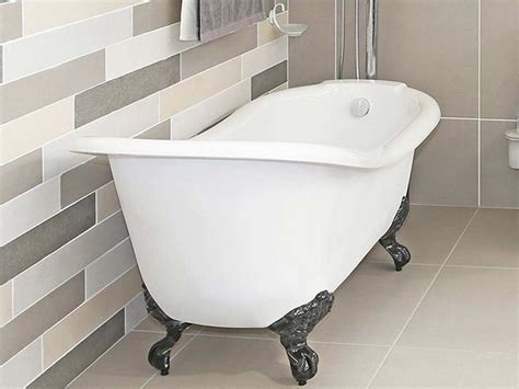 Slipper White Freestanding Bath With Black Feet 1680 X 740mm