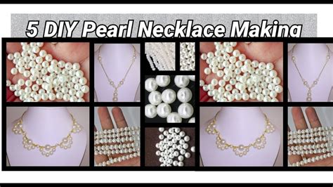 5 Diy Simple Pearl Necklace Making At Home Youtube