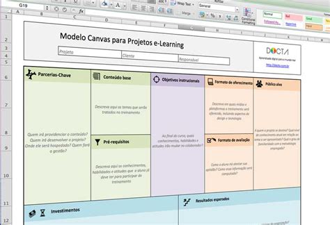 Modelo canvas para urnas biodegradables modelo canvas para elaboración de pastas proteíca alimenticias por medio de extrusion: Planilha: Modelo Canvas para Projetos e-Learning | DOCTA