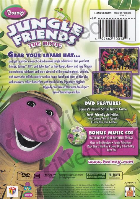 Barney Jungle Friends The Movie Dvd Music Cd Set