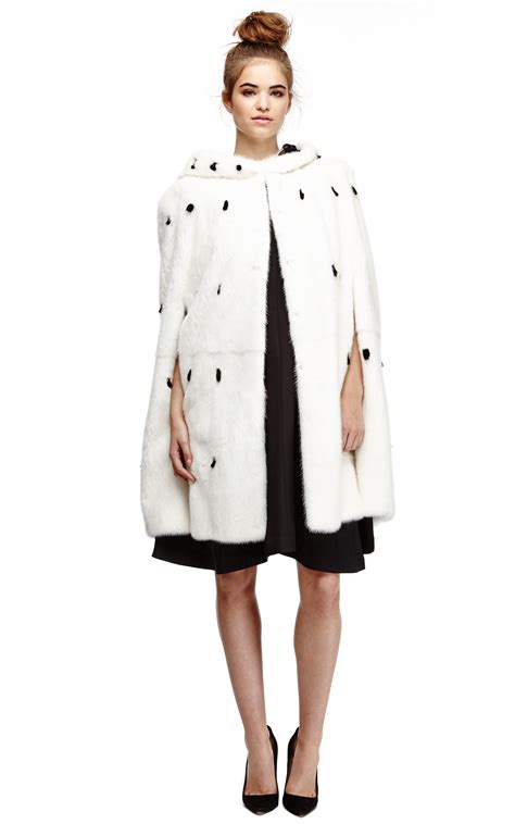 Valentino Mink Cape with Summer Ermine Tips in White | Lyst