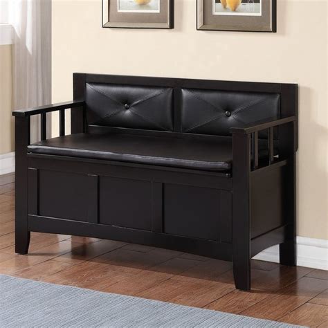 This stylish bench adds a touch of elegance to any home. Byington Upholstered Storage Bench (With images) | Black ...