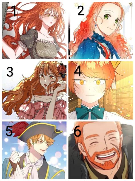 Four Different Anime Characters With Red Hair And Beards One Is