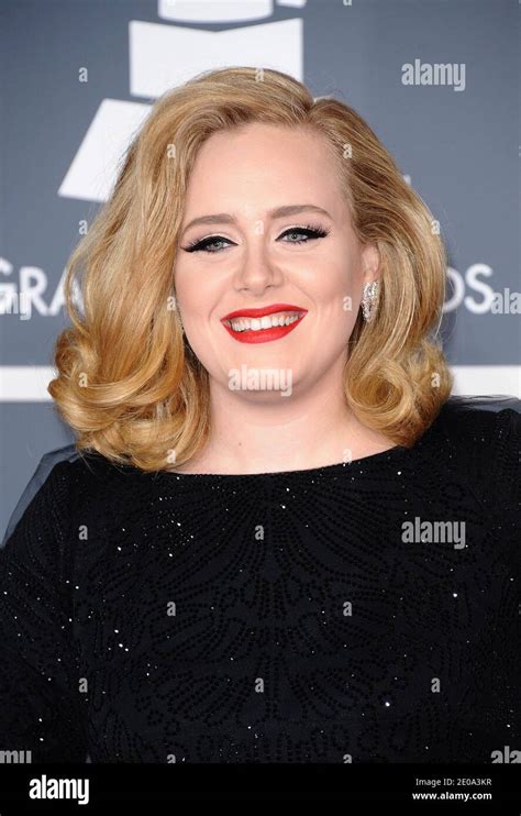 Adele Arriving At The 54th Annual Grammy Awards Held At The Staples