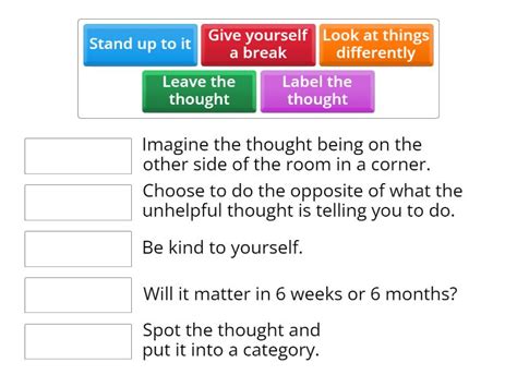 The Amazing Unhelpful Thought Busting Programme Match Up