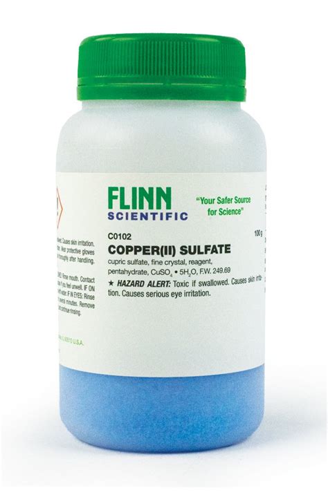 Copperii Sulfate Fine Crystal Reagent 100 G Flinn Scientific