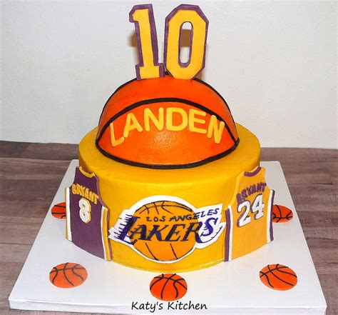 Katys Kitchen Lakers Basketball Cake