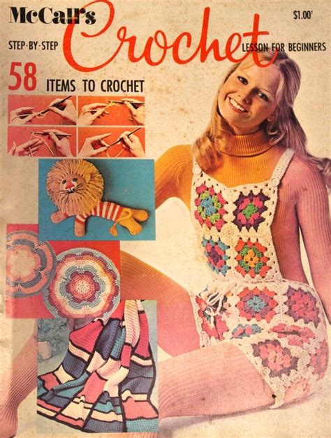 Vintage Mccalls Crochet Lesson For Beginners Magazine Book 4 1970s