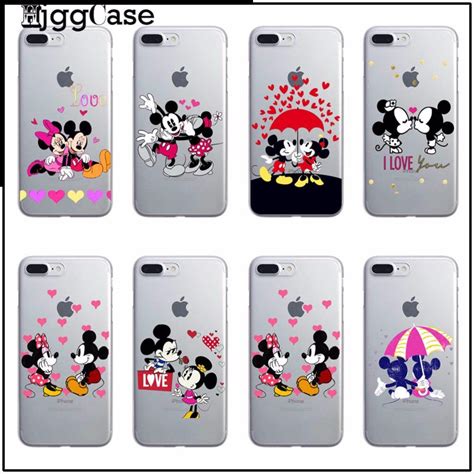 Mickey Minnie Mouse Cover Tpu Transparent Soft Silicone Phone Case