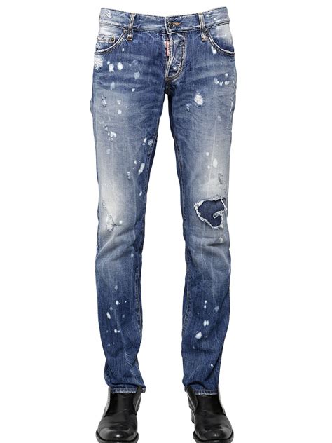 Lyst Dsquared² 18cm Slim Fit Snow Wash Denim Jeans In Blue For Men