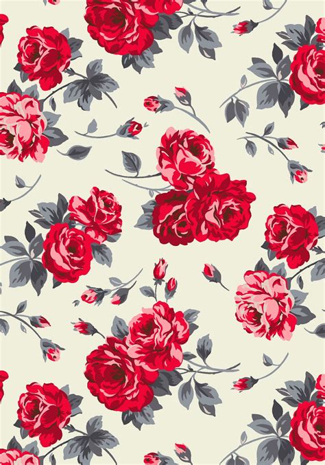 Free Red Floral Pattern Hawaiian Fabric Red Floral Print Background